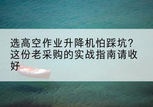 铜官高空作业升降机厂家推荐-选高空作业升降机怕踩坑？这份老采购的实战指南请收好